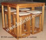 RUSH counter tbl and stool w cushion 
